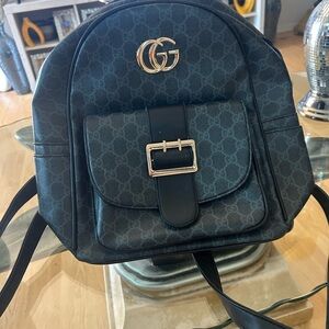 Gucci Dark Gray Monogram Backpack